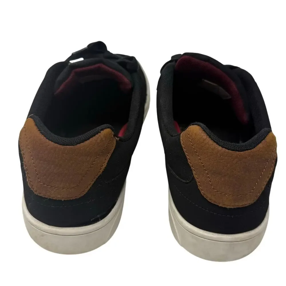 Levi’s Men’s 13 Shoes Black Sneakers Brown Heel Casual Low Top